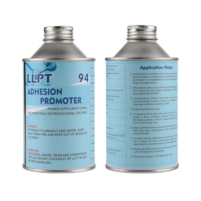 LLPT 94 Adhesion Promoter 250ml Bottle Adhesive Primer for Acrylic Double Sided Mounting Molding and Foam Tape - Image 3